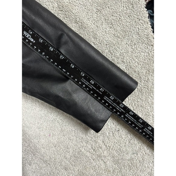 KC Collections Leather Jacket Womens M Black Collar Pockets Hook &‎ Loop Closure - Picture 10 of 10